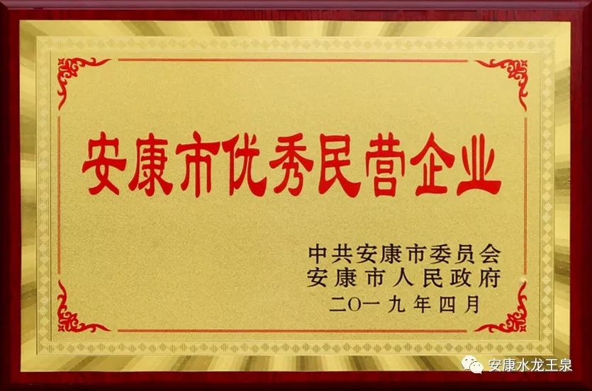 喜讯！安康市青莲饮料有限公司被授予“安康市优秀民营企业”称号